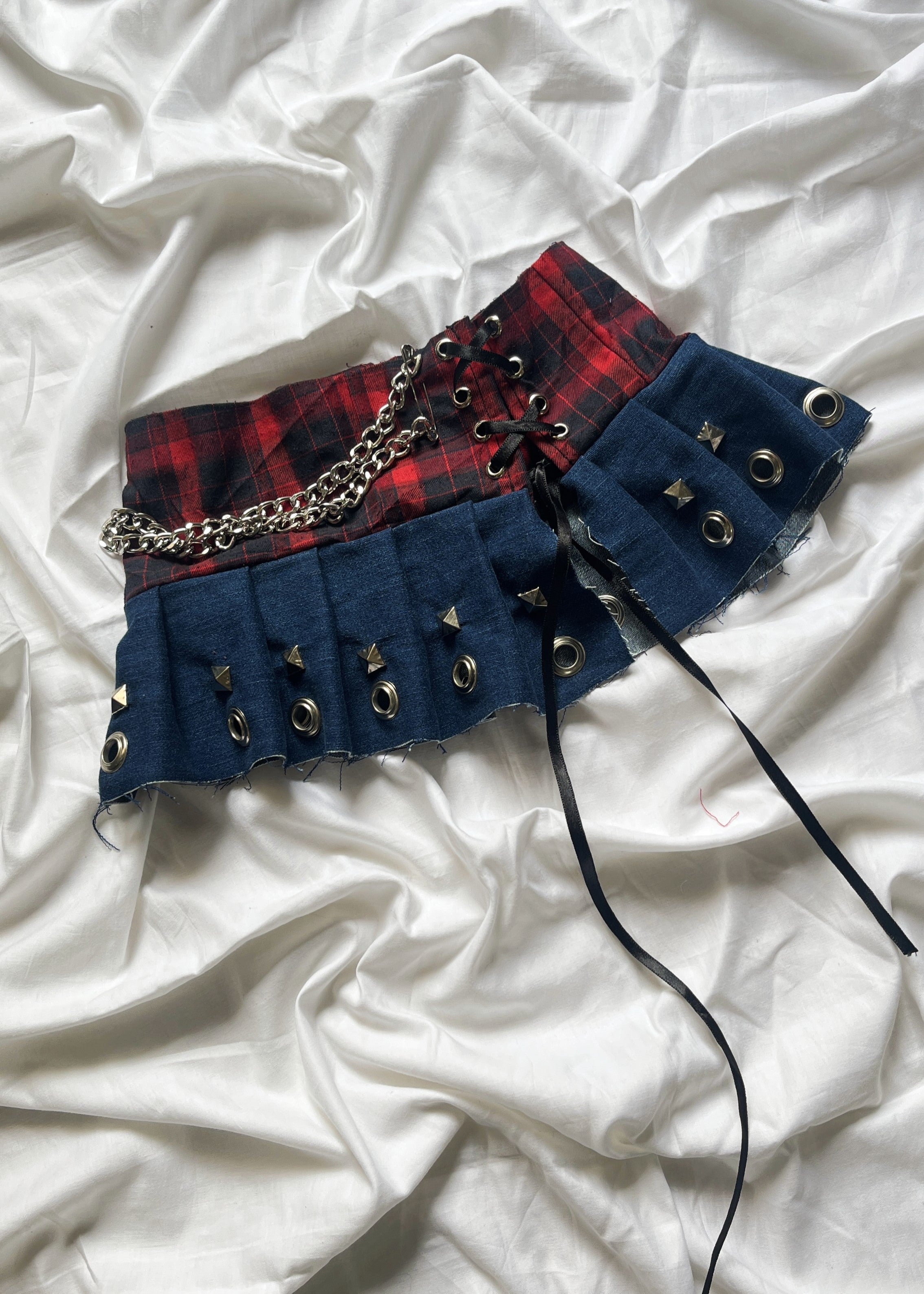 Red Riot Tie-up Micro Skirt